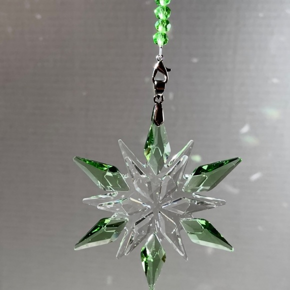 Crystal Snowflake Sun Catcher Christmas Tree Decor Czech Bohemia Crystal Gift - Picture 7 of 11